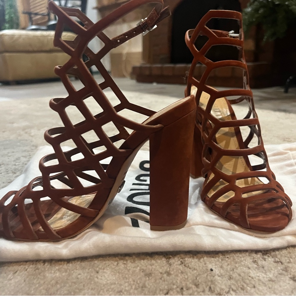 Like new Schutz strappy sandals. Worn once indoors. Comes with dust bag.